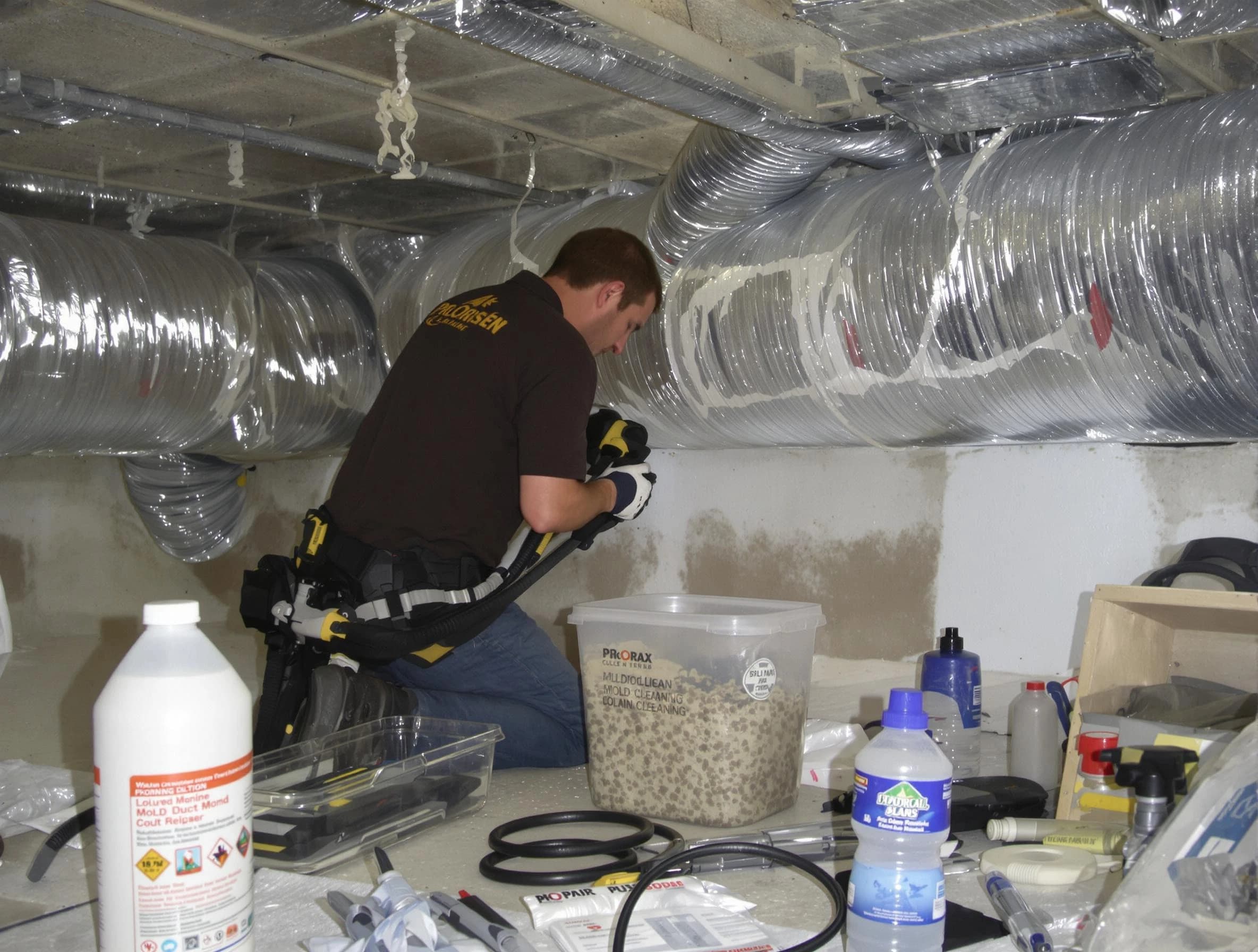 Jasper Air Duct Cleaning specialist performing professional mold removal from air ducts in Jasper