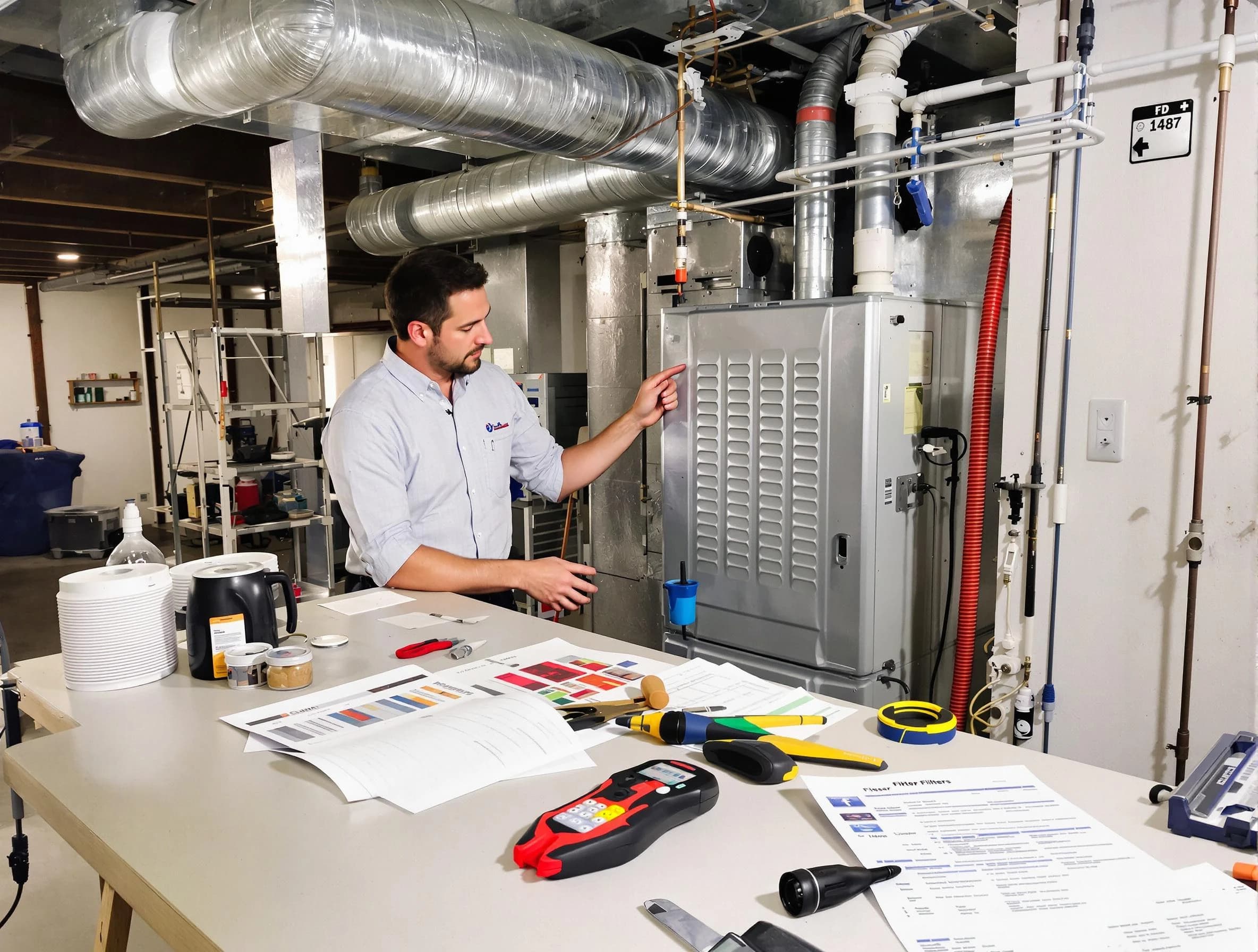 Jasper Air Duct Cleaning inspector conducting detailed filter system evaluation using professional diagnostic tools in Jasper